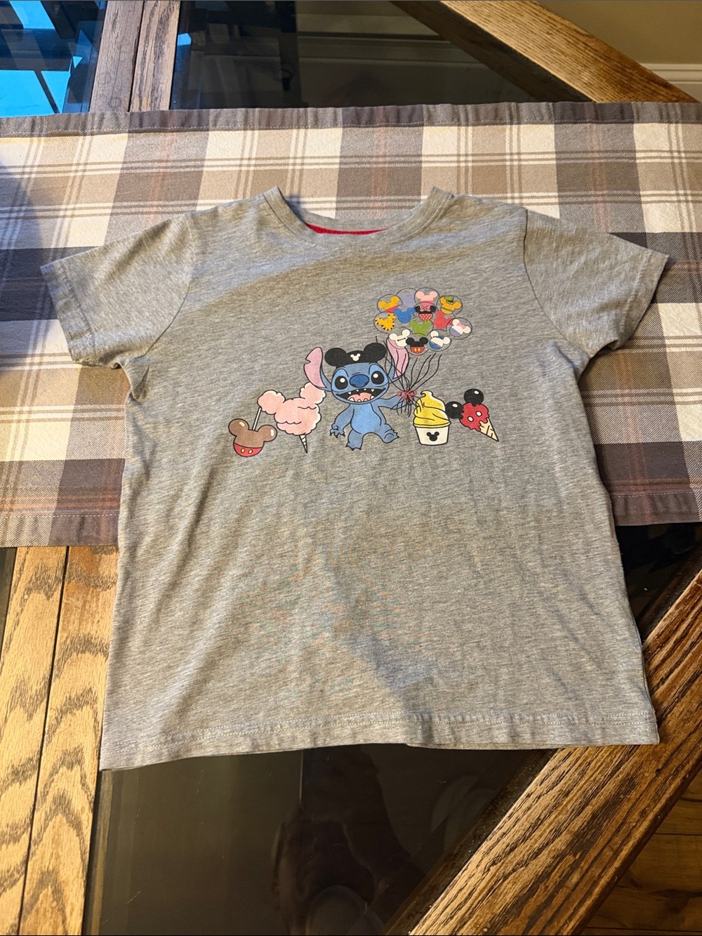 Girls' Grey Disney Stitch Graphic Short-Sleeve Tee